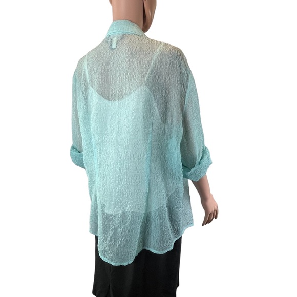 Evan-Picone Adjustable Sleeve Button Up, Mint |16 - Picture 14 of 16